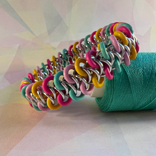 European Delirium Stretch Bracelet Kit with FREE Video - Silver, Neon Flamingo, Buttercup, Cupcake Pink & Aqua Seafoam