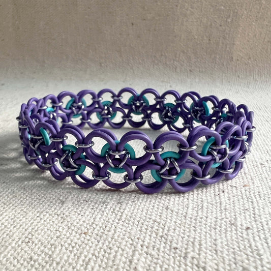 Oriental Scale Stretch Bracelet Kit with FREE video - Purple and Turquoise