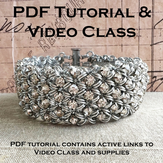Rhinestone Cuff Bracelet PDF Tutorial & Video Class - NO PHYSICAL ITEMS INCLUDED