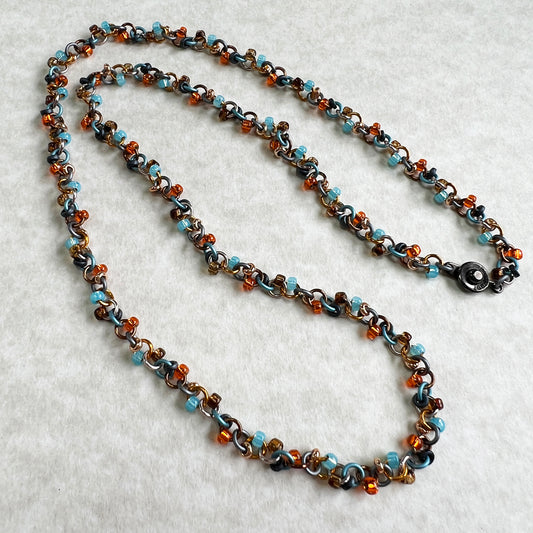 Simple Bead Soup Chain Necklace/Wrap Bracelet Kit with FREE Video - Crystal Magic Copper colors