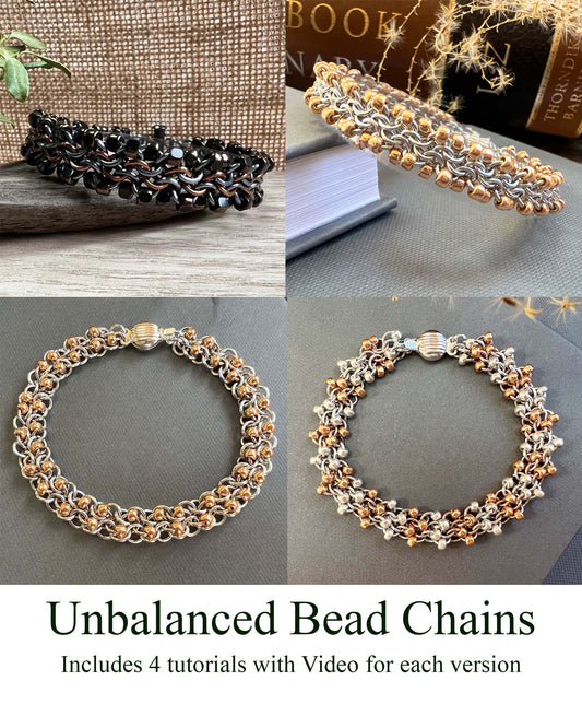 Unbalanced Bead Chains PDF Tutorial and Videos - Including Active Links- NO PHYSICAL SUPPLIES INCLUDED