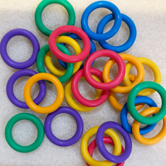 15mm Rubber O-Rings Rainbow Hand Picked Mix (ID: 10mm) 6 Color Rainbow Mix
