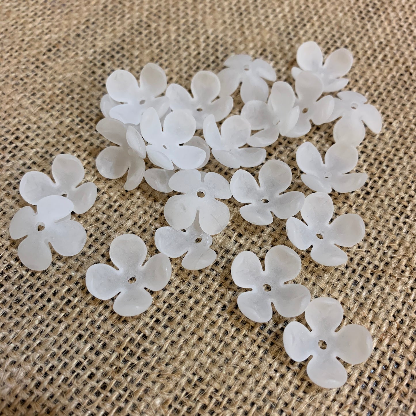 Frosted Acrylic Flowers & Bead Caps - Select size/style