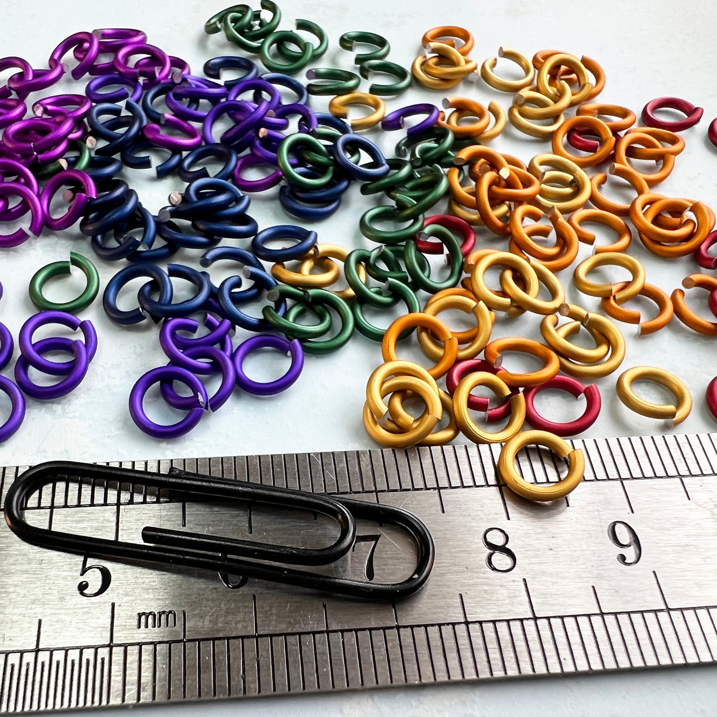 18g 5/32" SWG Jump Rings Rainbow Mixed - hand picked- choose matte or shiny