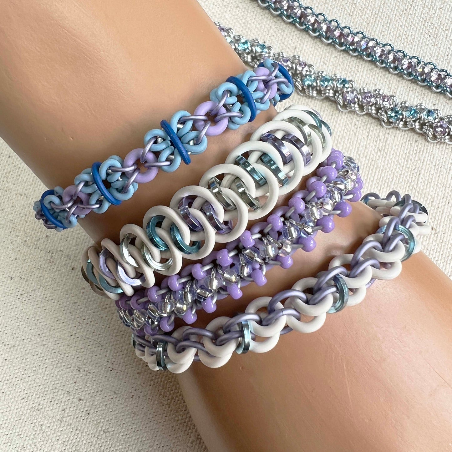 Dimensional Butterfly Stretch Bracelet kit with FREE video - Blue and Purple