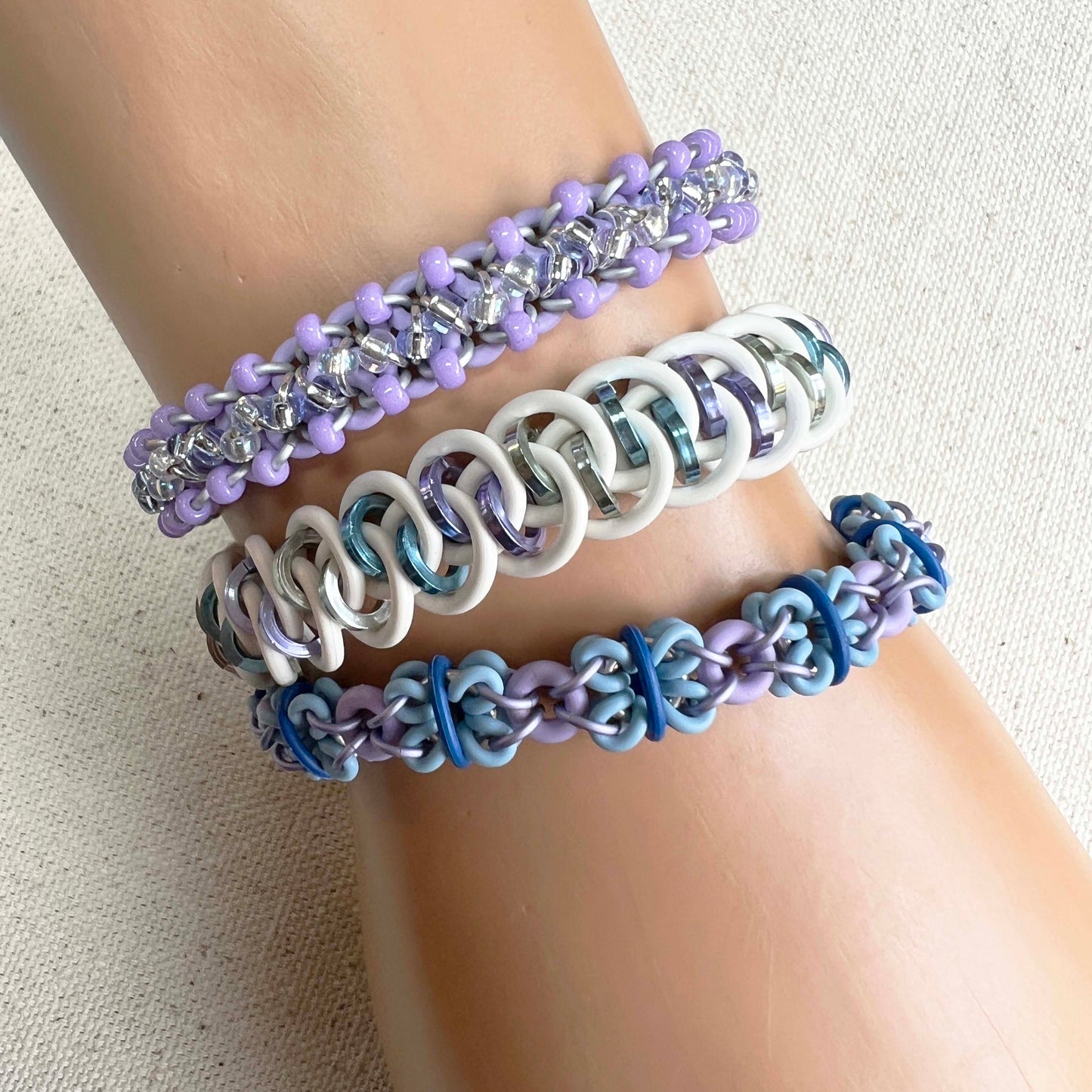 Dimensional Butterfly Stretch Bracelet kit with FREE video - Blue and Purple