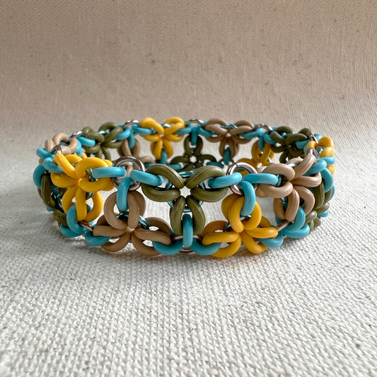 Tri Flower Stretch Bracelet 12mm Kit with FREE Video Bamboo Colors fits 6 1/2 inch Wrist