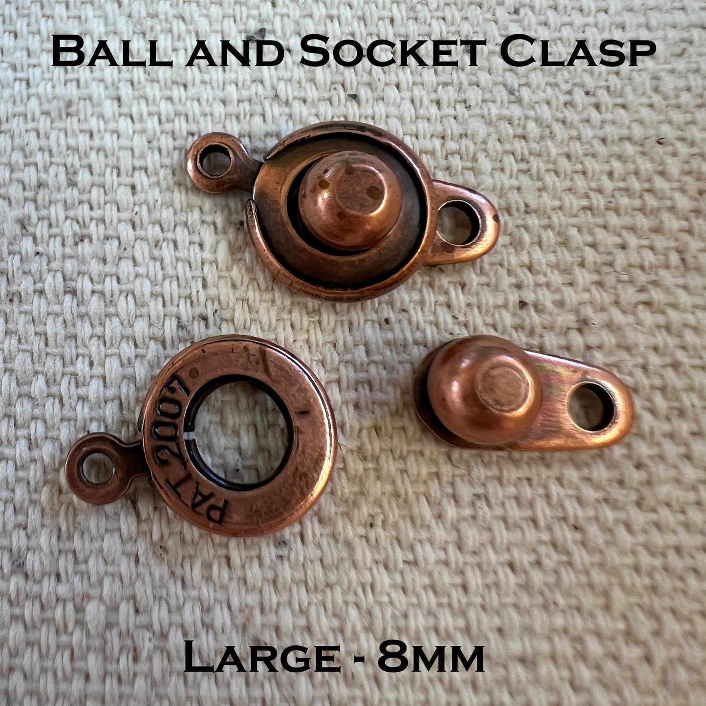 Ball & Socket Clasps  (Package of 2) CHOOSE SIZE AND COLOR