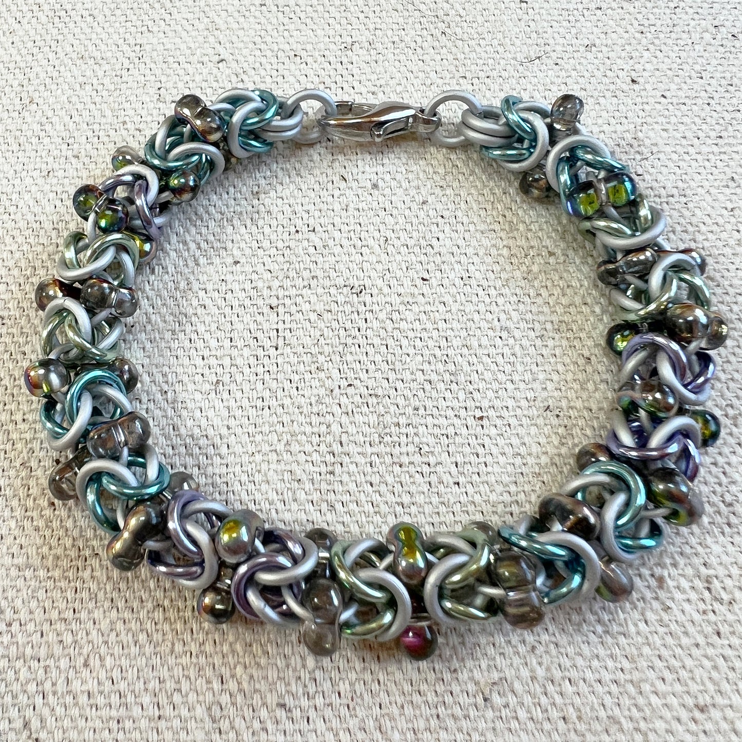 Byzantine Farfalle Beaded Bracelet Kit with FREE Video - Iridescent Mermaid