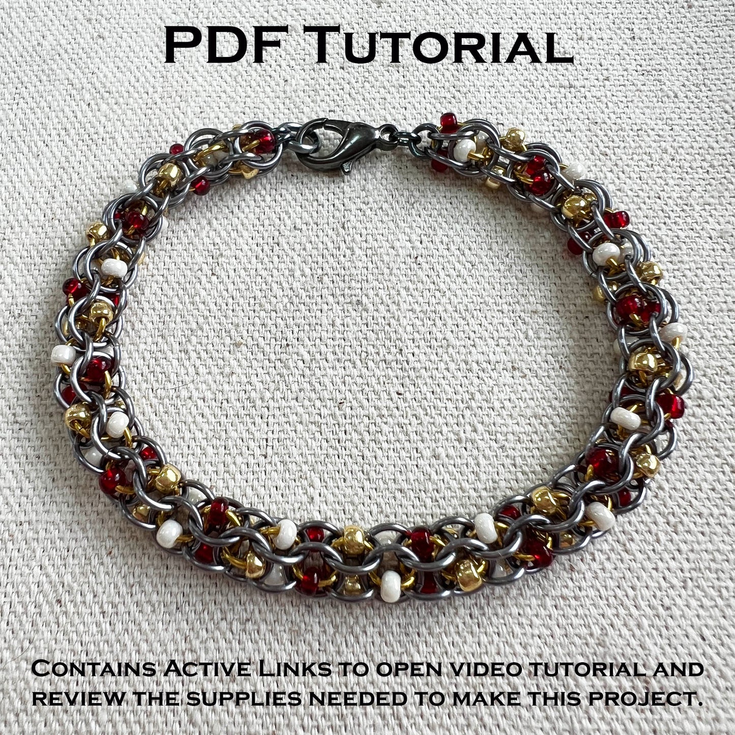 Captive 2 in 1 Chain Bracelet PDF Tutorial contains active links NO PHYSCAL SUPPLIES INCLUDED