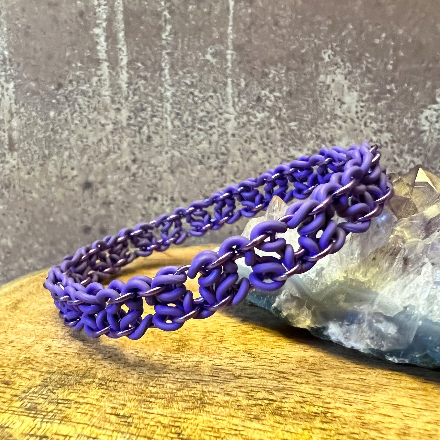 Clover Flower Stretch Bracelet kit with FREE video - Purple