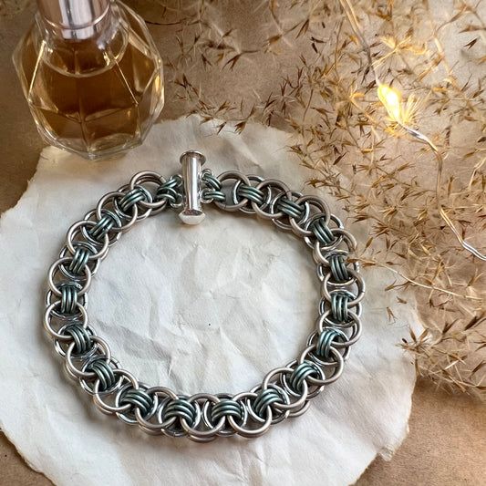 Helm Weave Bracelet Kit with FREE Video - Matte Champagne, Silver and Dusky