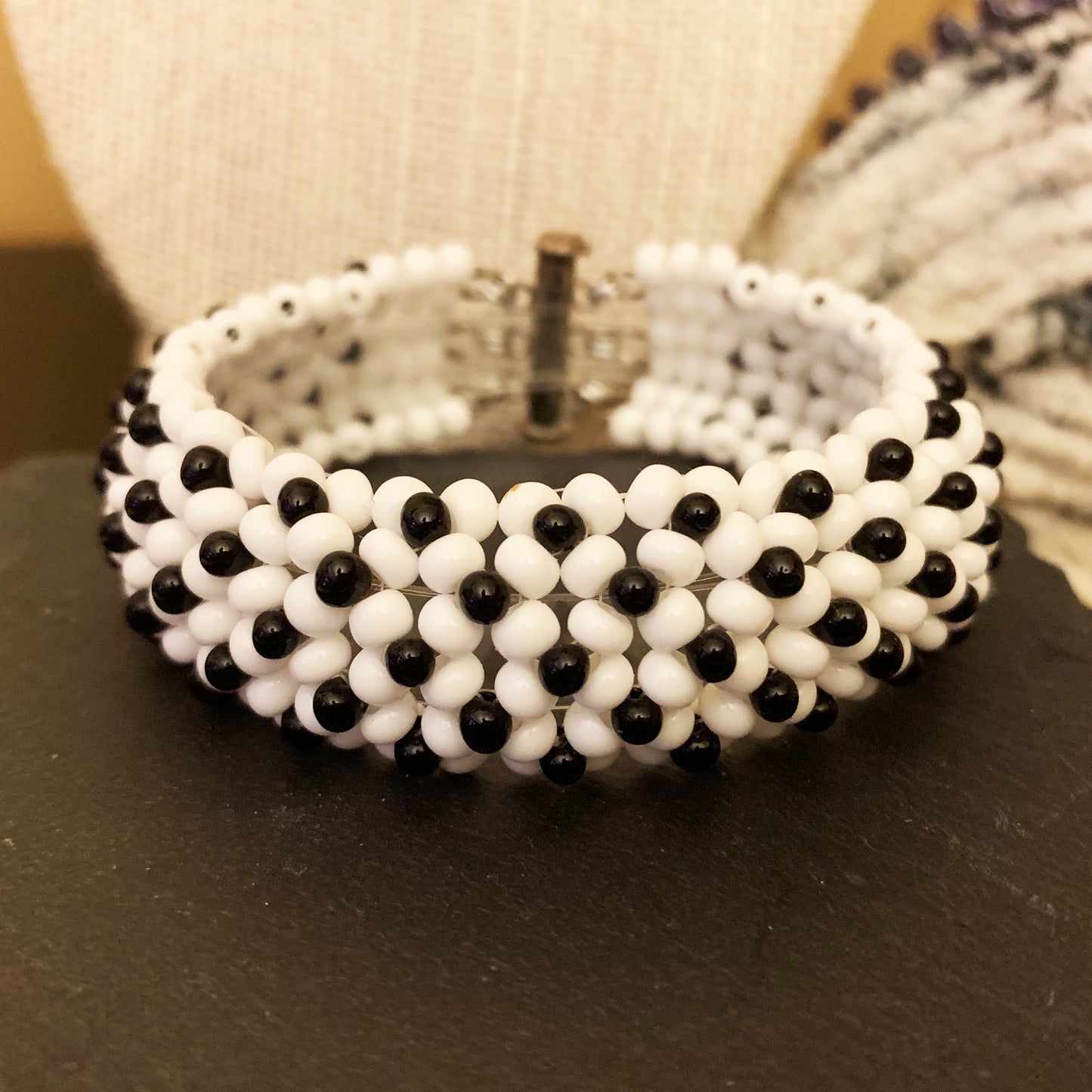 Polka Dot Chenille Stitch Bracelet 8/0 or 6/0