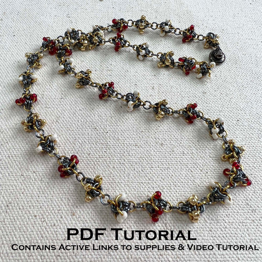 Polyhedron Bead Chain Necklace PDF Tutorial contains active links NO PHYSCAL SUPPLIES INCLUDED