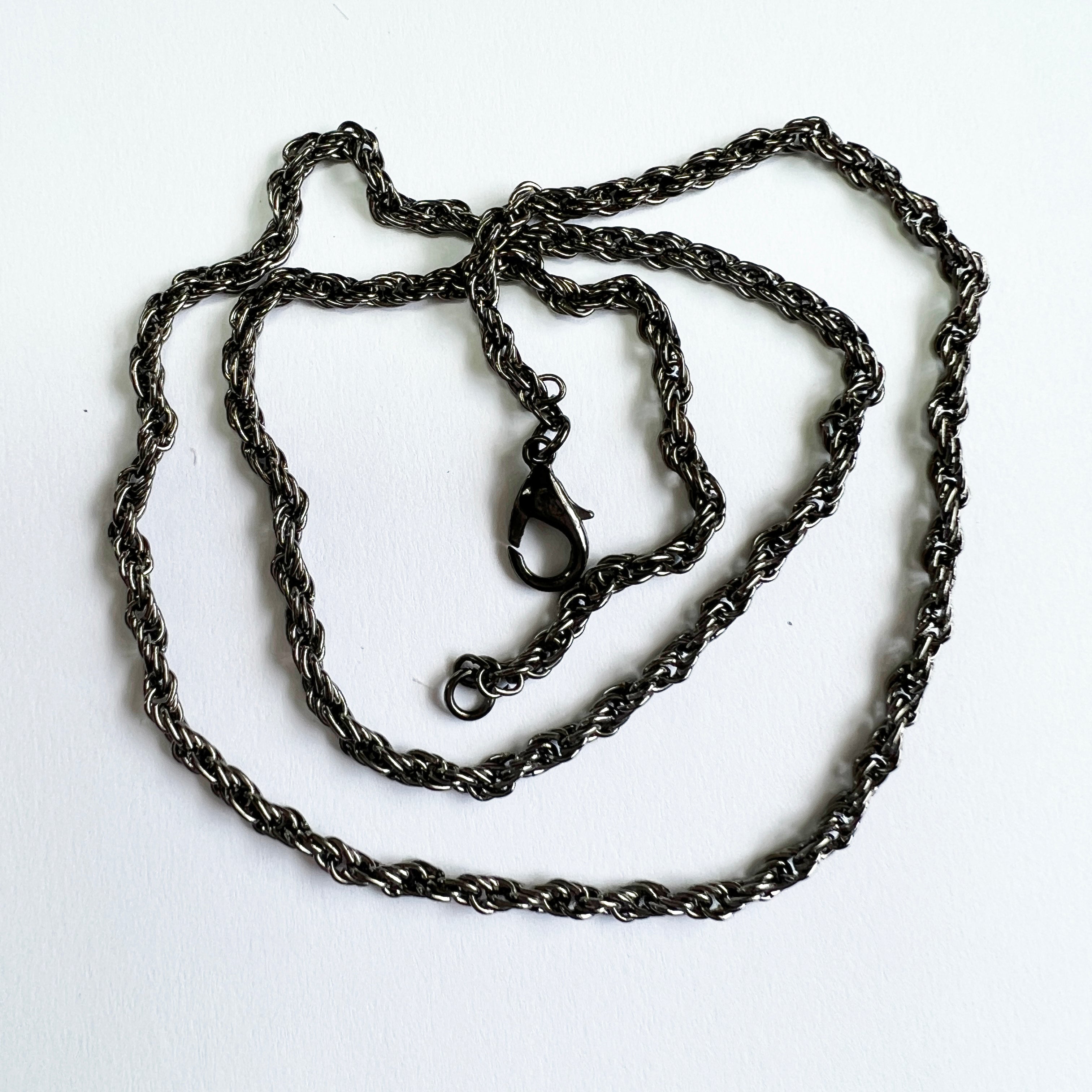 Premade Spiral Chain 18 inch or 24 inch - Gunmetal Plated Brass – Bead ...