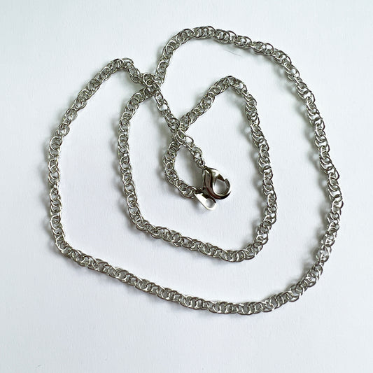 Premade Spiral Chain 18 inch - Silver Plated Brass