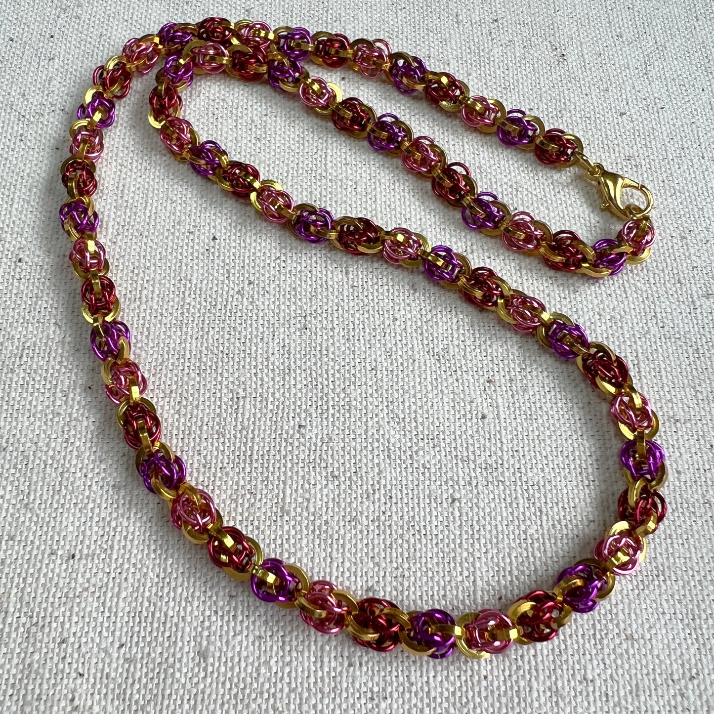Sweet Pea Sparkle Necklace kit with FREE video - Gold Red Violet and Rose Pink