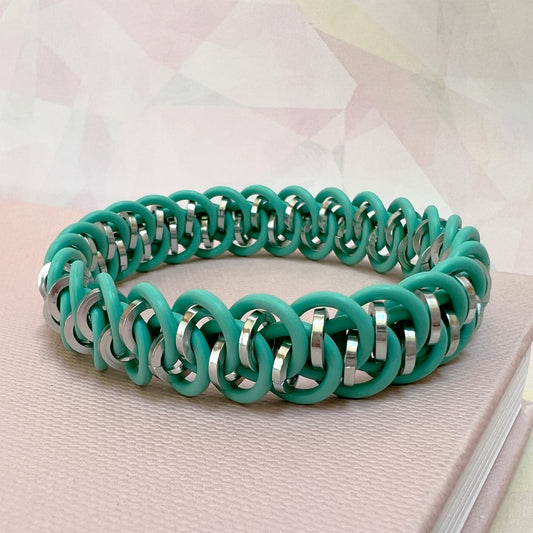 Shenanigans Stretch Bracelet with Square Rings Kit with Free Video - Aqua Sea Foam