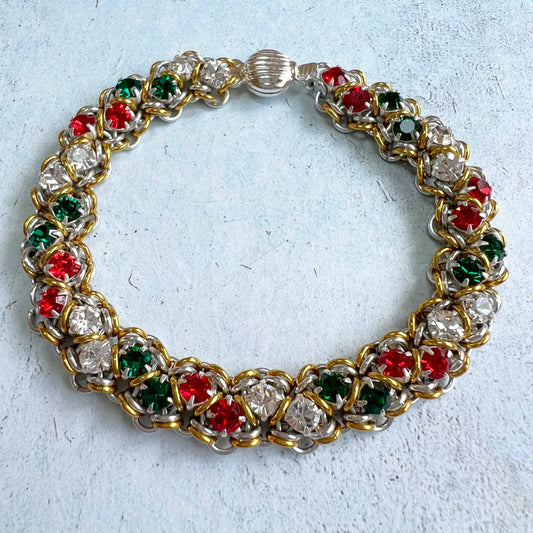 Stripe and Sparkle Bracelet Kit and Video Class - Christmas Colors