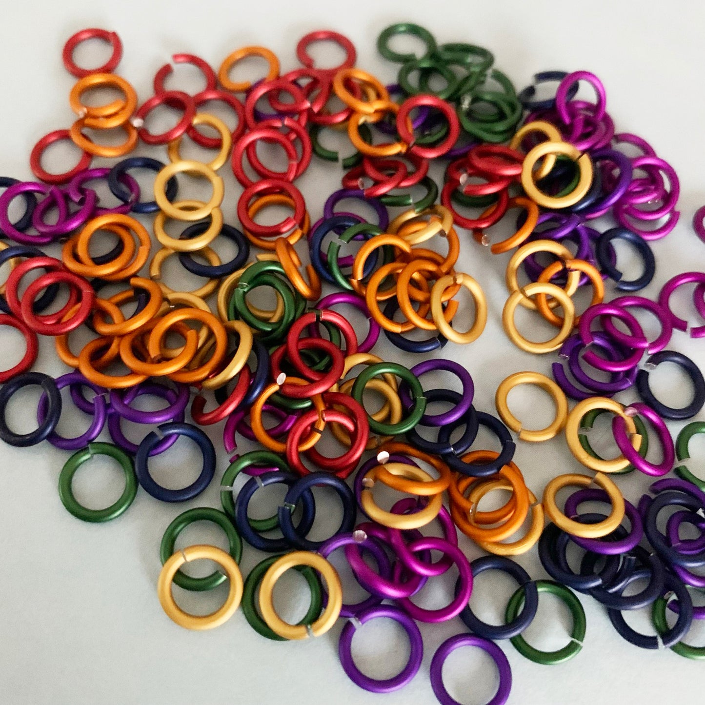 18g 3/16" Jump Rings Rainbow Mixed - hand picked- choose matte or shiny