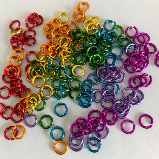18g 3/16" Jump Rings Rainbow Mixed - hand picked- choose matte or shiny