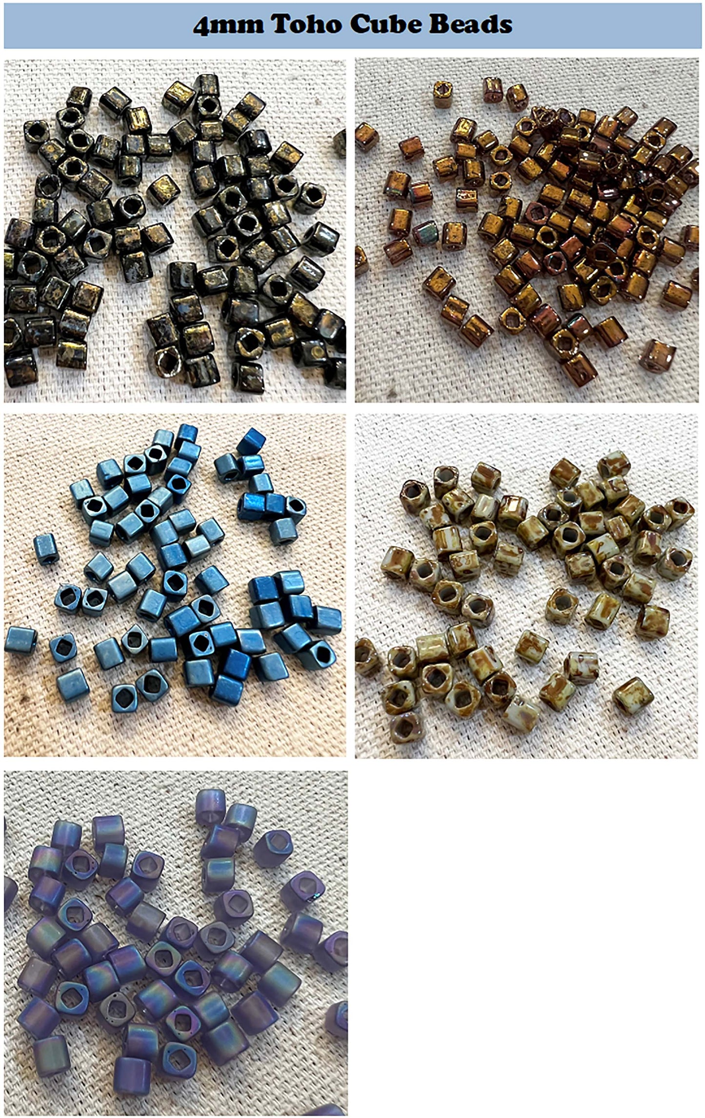 Toho Cube Beads 4mm (20 grams) - choose color