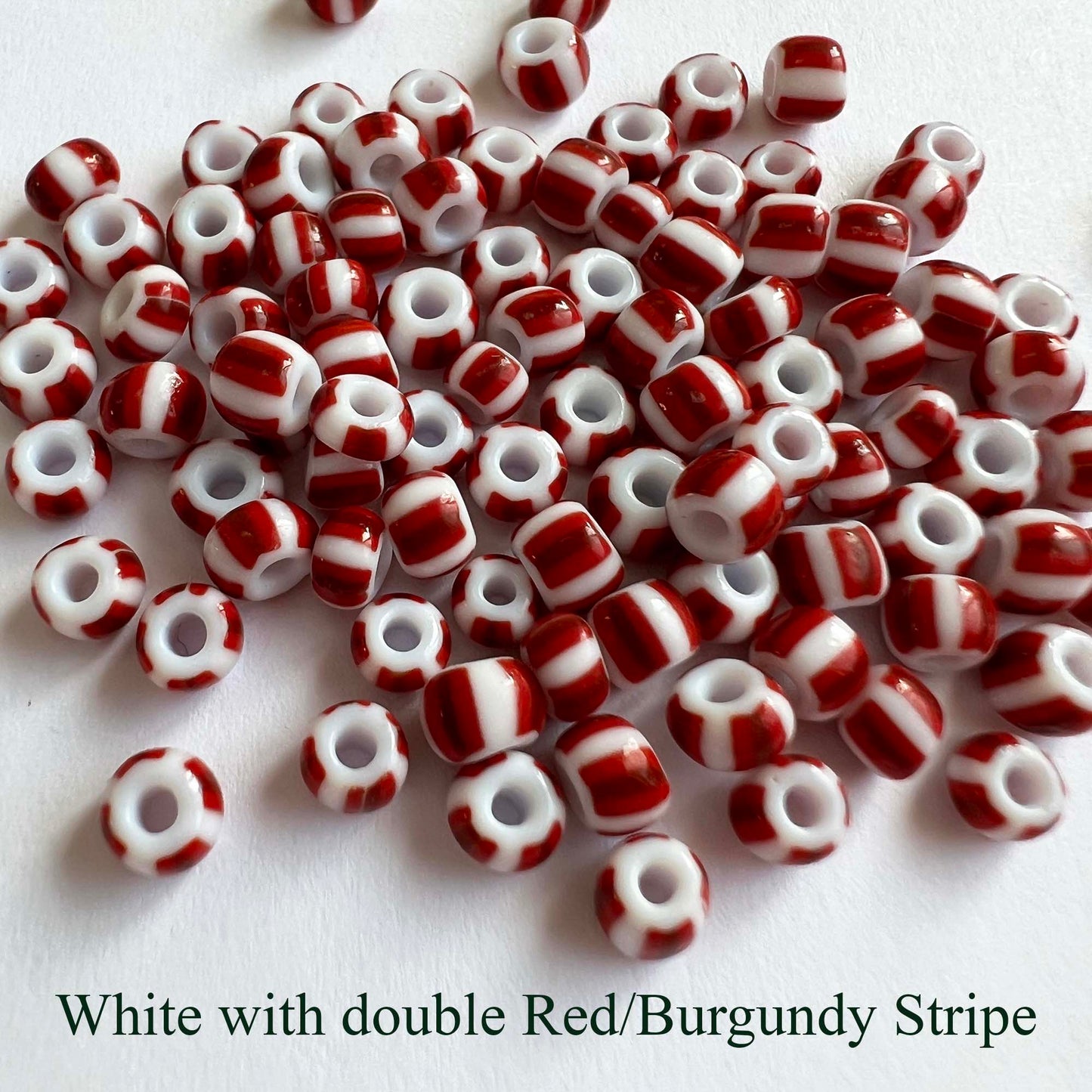 Striped Seed Beads 6/0 Double Stripe and 2 Tone 20gm Choose Color