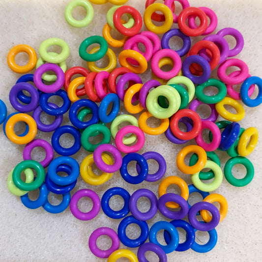 7.25mm Rubber O-Ring Hand Picked Mix (ID: 3.7mm) - 10 colors included