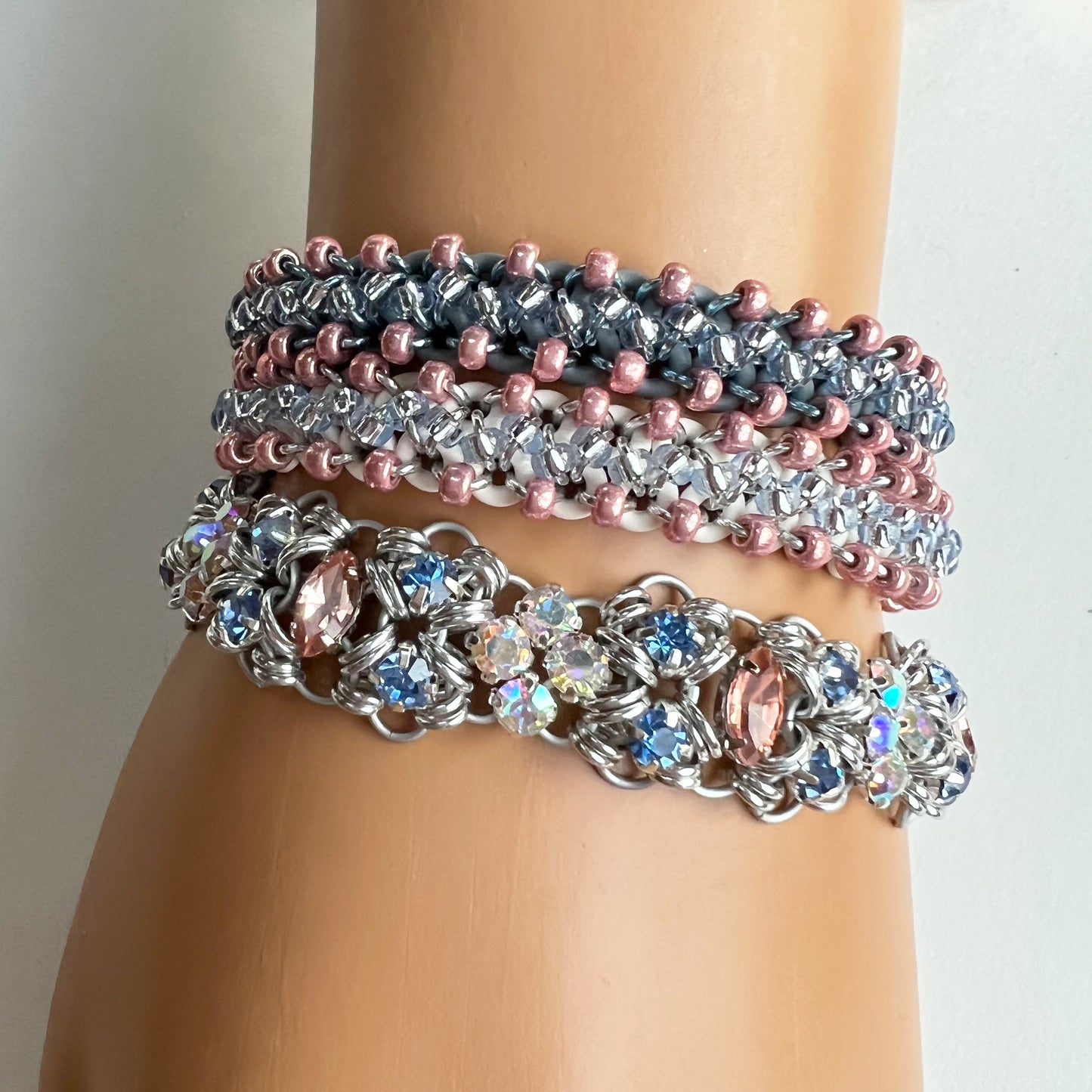 Marchioness of Diamonds Bracelet Kit with Video Class - Silver, Blush, Light Sapphire & Crystal AB