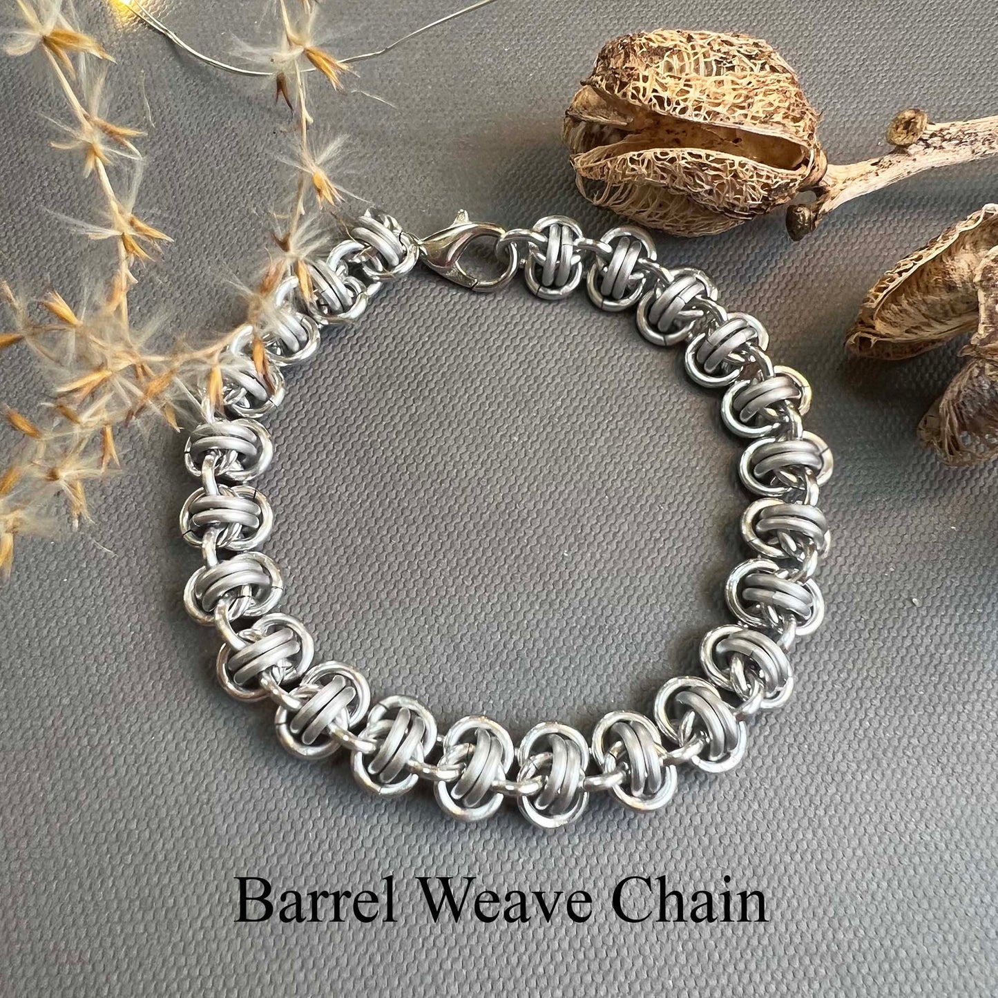 Barrel Weave Bracelet with Free video Silver and Silver Frost