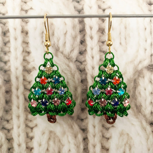 Christmas Tree Rhinestone Earrings Kit