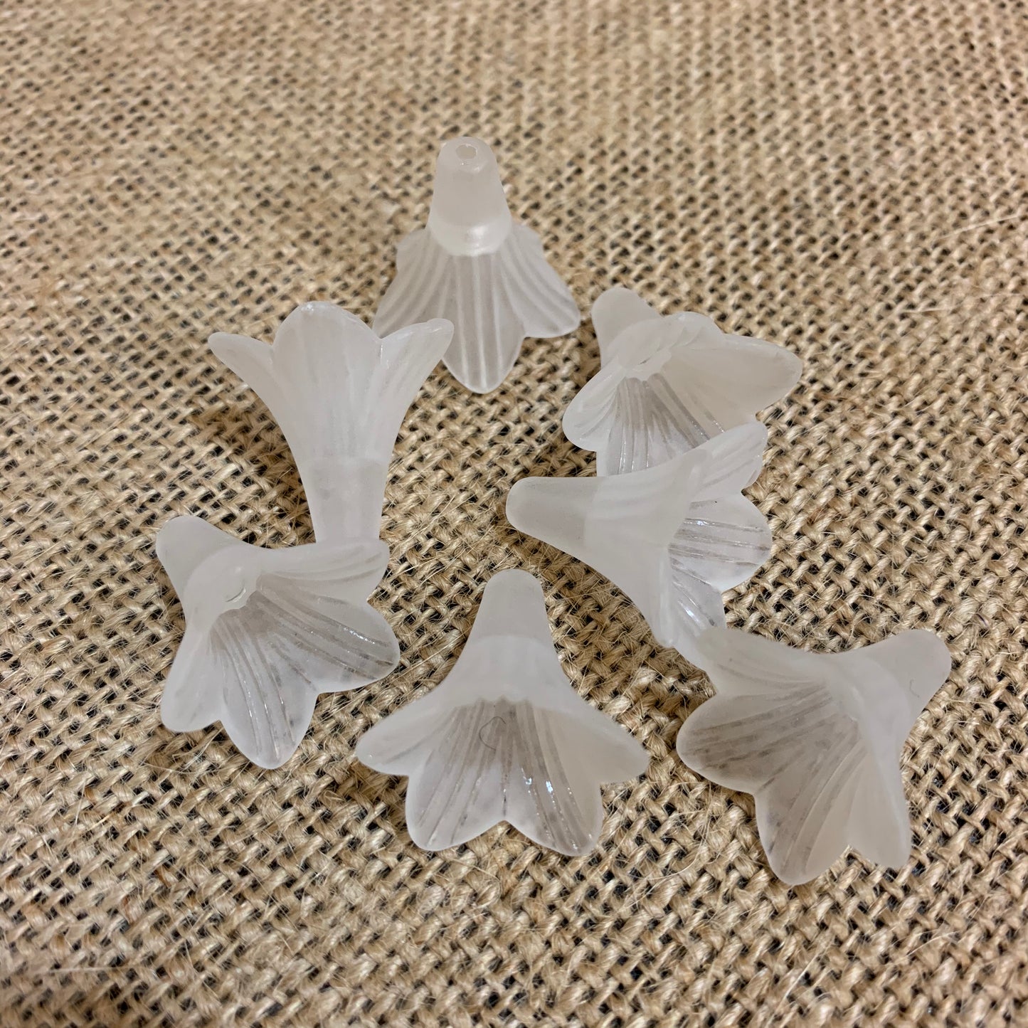 Frosted Acrylic Flowers & Bead Caps - Select size/style