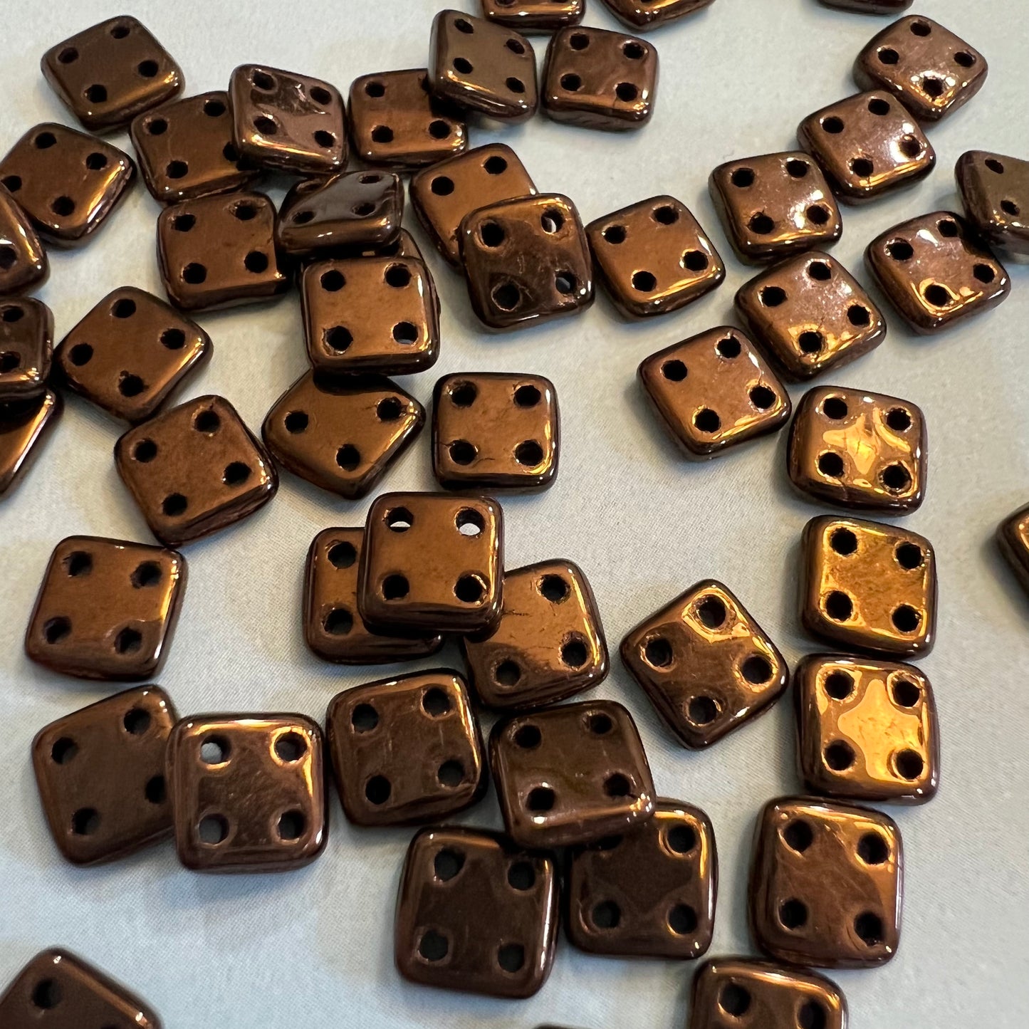 Quadratile 4 Hole Beads (50 pack) - choose color
