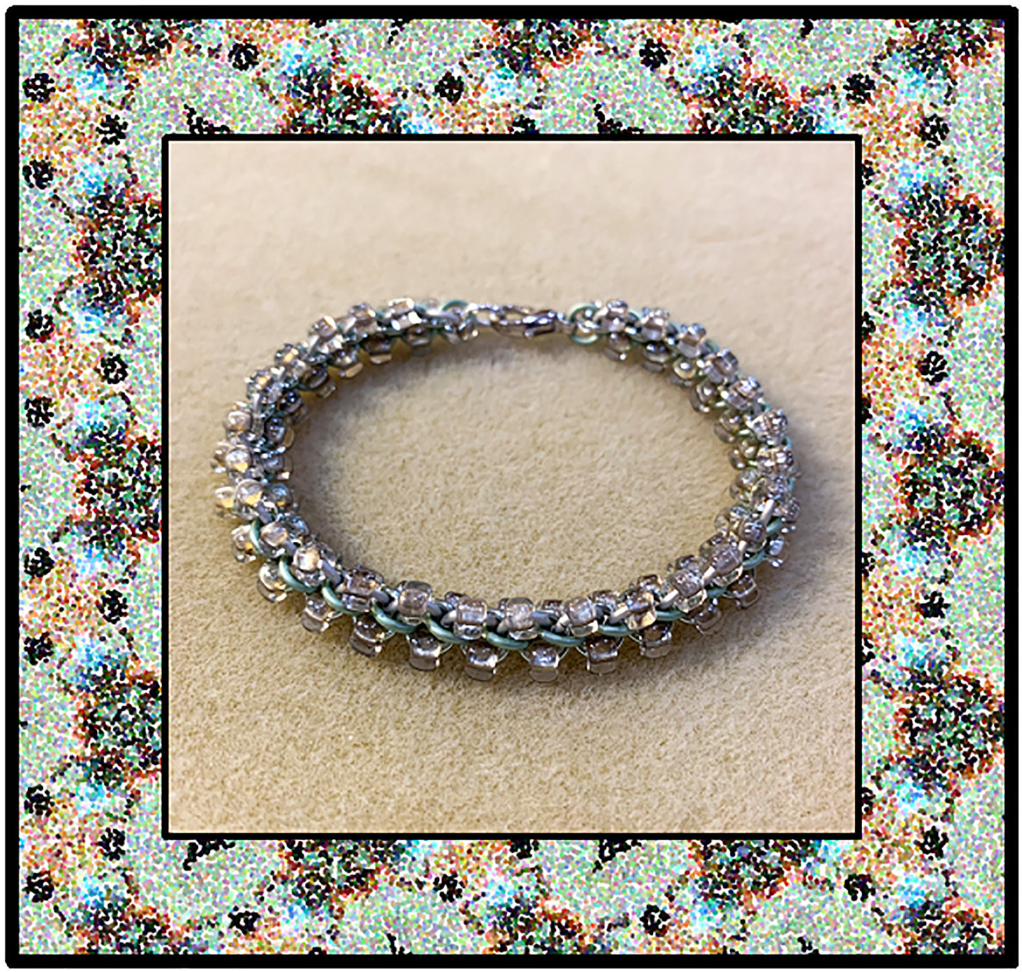 Jens Pind with Triangle Beads Bracelet Kit and Video Class Champagne Sea Foam and Silver