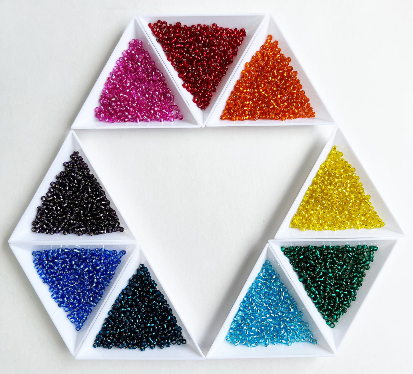 Rainbow Pack of Miyuki Silver Lined 8/0 Beads