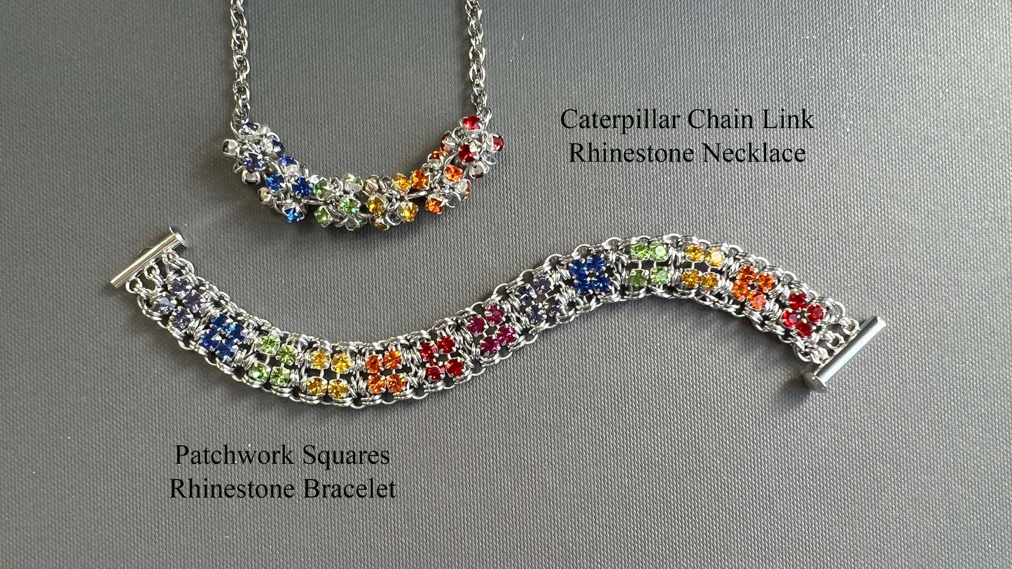 Caterpillar Rhinestone Link Chain Necklace Kit with Video Class Bright