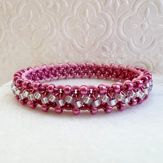 Zipper Bracelet Kit with Video Class - Pink & Crystal AB