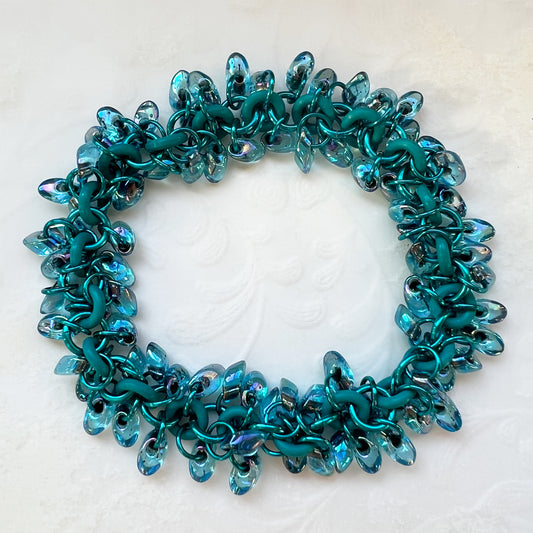 Shaggy Long Magatama Stretch Bracelet Kit with FREE Video  Teal and Noir Lined Aqua